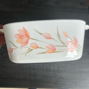Corningware Peach FloralA1.5-B 1.5 L casserole Dish-Vintage-Chipped Handle